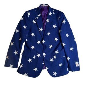 Oppo Suits Men's Jacket/Blazer Royal Blue With Stars Size 40R #1409